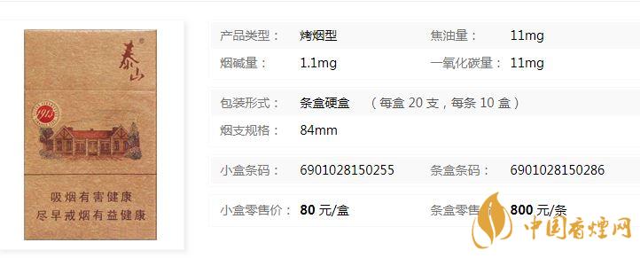 泰山1913香煙多少錢一盒？泰山1913各地價格表查詢2020